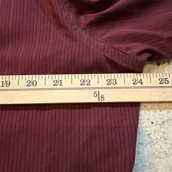 Marc Anthony Men's M Red Pinstripe Long Sleeve Button-Down Dress Shirt - Picture 6 of 9